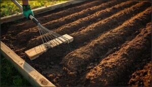 leveling and smoothing the garden bed leveling and smoothing the garden bed