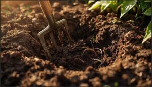 loosening and aerating the soil loosening and aerating the soil