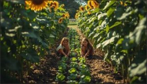 planting a sunflower circle for shade planting a sunflower circle for shade