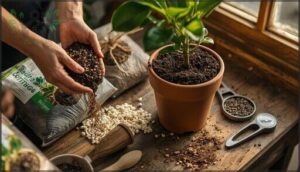 preparing potting mix and soil preparing potting mix and soil