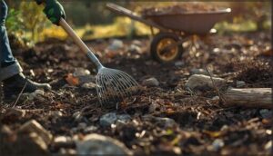 remove rocks, branches, and plant debris remove rocks, branches, and plant debris
