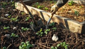 removing weeds, rocks, and debris removing weeds, rocks, and debris