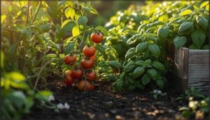 tomatoes and basil tomatoes and basil