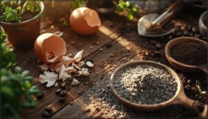 using eggshells, wood ash, and coffee grounds using eggshells, wood ash, and coffee grounds