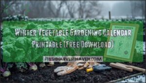 winter vegetable gardening calendar printable