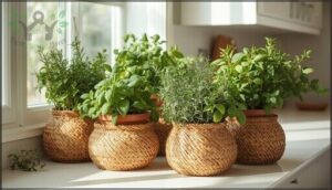 woven baskets as herb displays woven baskets as herb displays