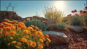 blanket flower, sedum, and gazania blanket flower, sedum, and gazania