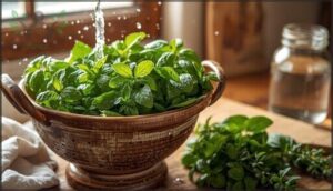 cleaning and handling fresh herb leaves cleaning and handling fresh herb leaves