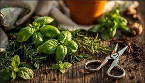 harvesting different types of herbs harvesting different types of herbs