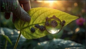inspect both sides of leaves inspect both sides of leaves