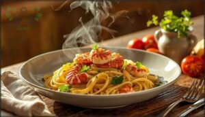 lobster fettuccine in herbed cream sauce lobster fettuccine in herbed cream sauce