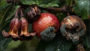 note flower and fruit damage patterns note flower and fruit damage patterns