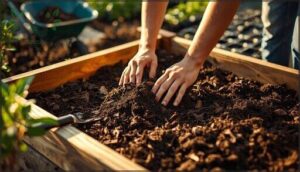 preparing and filling the raised bed soil preparing and filling the raised bed soil