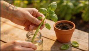 preparing cuttings by removing lower leaves preparing cuttings by removing lower leaves