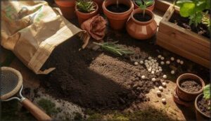preparing soil and containers preparing soil and containers