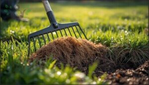raking thatch for airflow and drainage raking thatch for airflow and drainage