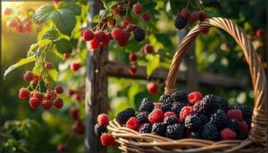 raspberry and blackberry canes: sequential harvests raspberry and blackberry canes: sequential harvests