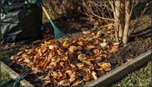 removing fallen leaves and plant debris removing fallen leaves and plant debris