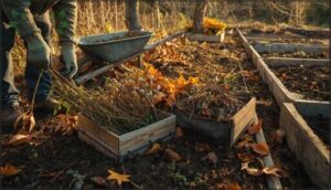 removing spent plants and debris removing spent plants and debris