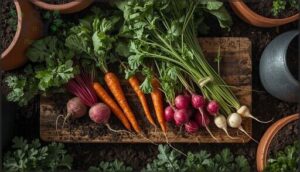root vegetables (carrots, beets, radishes, turnips) root vegetables (carrots, beets, radishes, turnips)