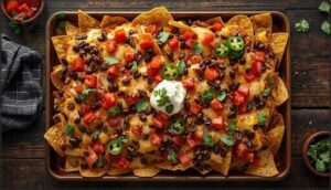 simple vegetarian nachos with black beans simple vegetarian nachos with black beans