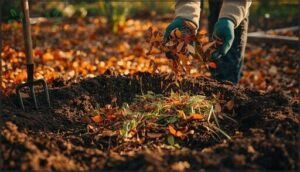 using shredded leaves and plant clippings using shredded leaves and plant clippings