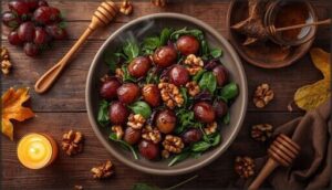 warm roasted grape and nut salad warm roasted grape and nut salad