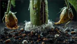 wilting and stem lesions wilting and stem lesions