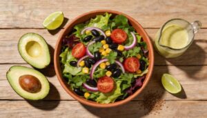 avocado and black bean garden salad avocado and black bean garden salad
