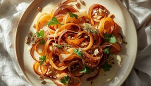 carrot ribbon salad with lemon-tahini carrot ribbon salad with lemon-tahini