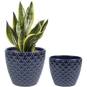Ceramic Flower Pot 6.7+5.6 Inch B09MNM7Q2R