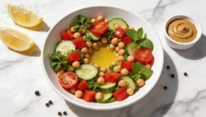 chickpea and chopped vegetable salad chickpea and chopped vegetable salad