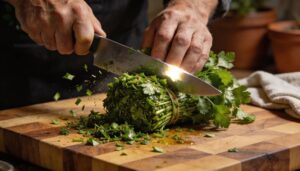 chop herbs by hand chop herbs by hand