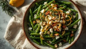 green bean salad with almonds and feta green bean salad with almonds and feta
