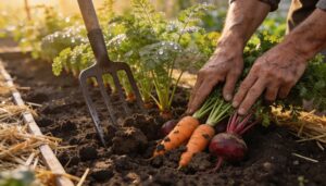 loosen soil first for carrots, beets, and radishes loosen soil first for carrots, beets, and radishes