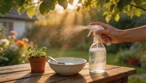 making a soapy water spray making a soapy water spray