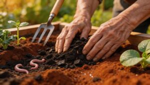mixing compost into the top few inches mixing compost into the top few inches