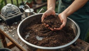 moistening the mix before sowing moistening the mix before sowing
