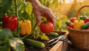 pick tomatoes, peppers, and cucumbers at peak flavor pick tomatoes, peppers, and cucumbers at peak flavor