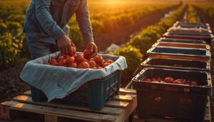 place harvest into soft, clean containers place harvest into soft, clean containers