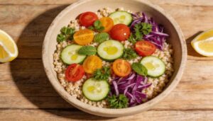 quinoa and fresh vegetable salad quinoa and fresh vegetable salad