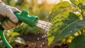 spraying aphids off with water spraying aphids off with water