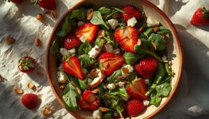 strawberry arugula salad with balsamic strawberry arugula salad with balsamic