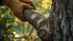use the three-cut method on thick limbs use the three-cut method on thick limbs