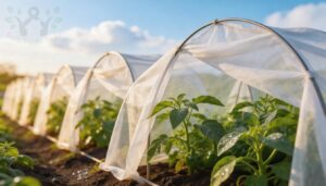 utilizing row covers for sun protection utilizing row covers for sun protection