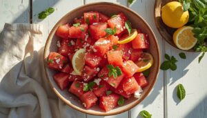 watermelon feta salad with mint watermelon feta salad with mint