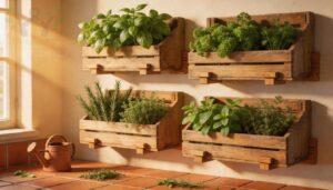 wooden crate vertical planter walls wooden crate vertical planter walls