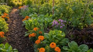 between vegetable rows between vegetable rows