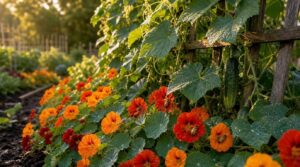 cucumbers with nasturtiums to divert pests cucumbers with nasturtiums to divert pests