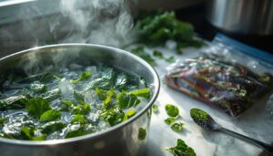 freezing blanched spinach, kale, and swiss chard freezing blanched spinach, kale, and swiss chard